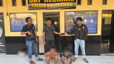 Resmob Polres Bulukumba Ringkus 2 Pelaku Pembobol Counter HP di Jeneponto