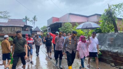 Kapolres Bulukumba Tinjau Langsung Lokasi Banjir di Lingkungan Batuppi, Kelurahan Bintarore