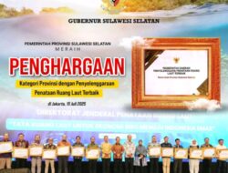 Pemprov Sulsel Raih Penghargaan Provinsi Penataan Ruang Laut Terbaik se-Indonesia