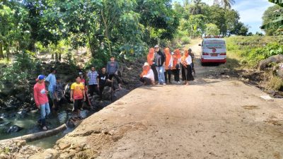 Pemdes Bontomacinna Bersama BPD dan Warga Gelar Gotong Royong Pencegahan Banjir